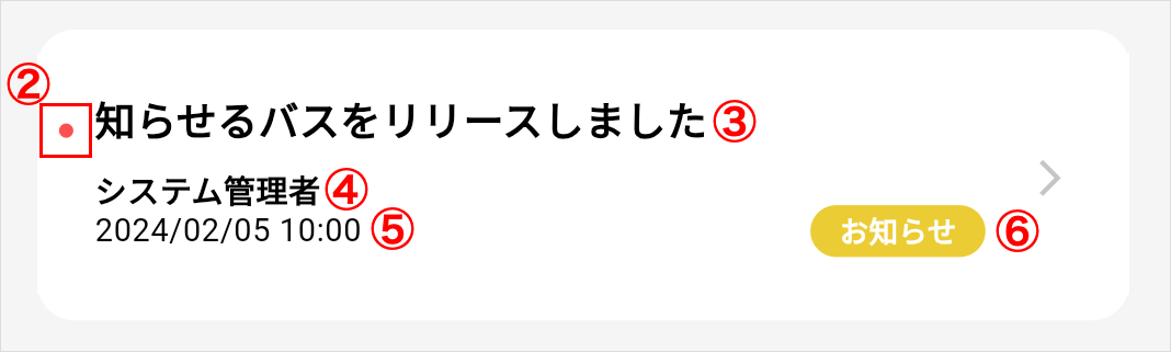 お知らせの説明